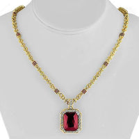 Thumbnail for 14K Yellow Solid Gold Mens Diamond Red Ruby Pendant 25.09 Ctw