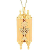 Thumbnail for Yellow 14K Yellow Solid Gold Torah Pendant