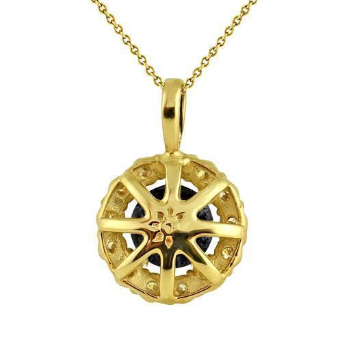 Yellow 14K Yellow Solid Gold Womens Diamond Pave With Black Diamond 1.80 Ctw