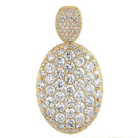 Thumbnail for 18K Rose Solid Gold Womens Diamond Custom Made Oval Pendant 7.50 Ctw