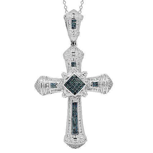 White 18K Solid White Gold Diamond Pendant 0.45 Ctw