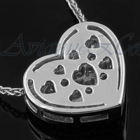 Thumbnail for White 18K White Solid Gold Womens Diamond Heart Pendant 0.97 Ctw