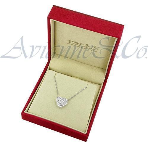 White 18K White Solid Gold Womens Diamond Heart Pendant 0.97 Ctw