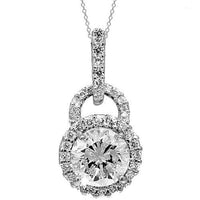 Thumbnail for 18K White Solid Gold Womens Diamond Pendant 1.36 Ctw