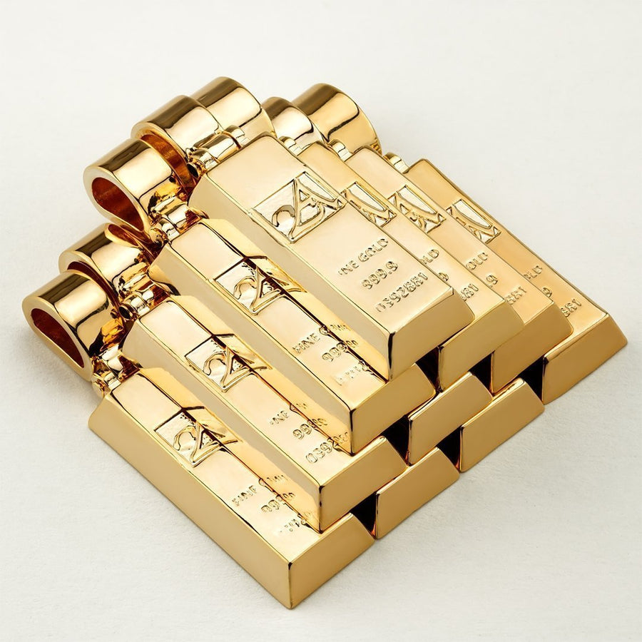 Yellow 18k Yellow Gold Plated "Avianne Gold Bar" Pendant