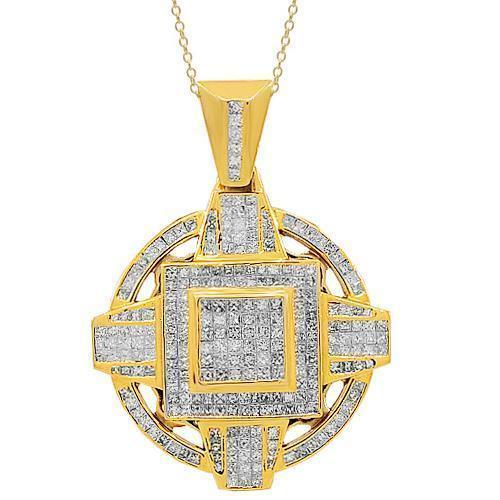 Yellow diamond necklace men Clearance
