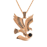 Thumbnail for Black Diamond Eagle in 18k Yellow Gold 1.5 Ctw