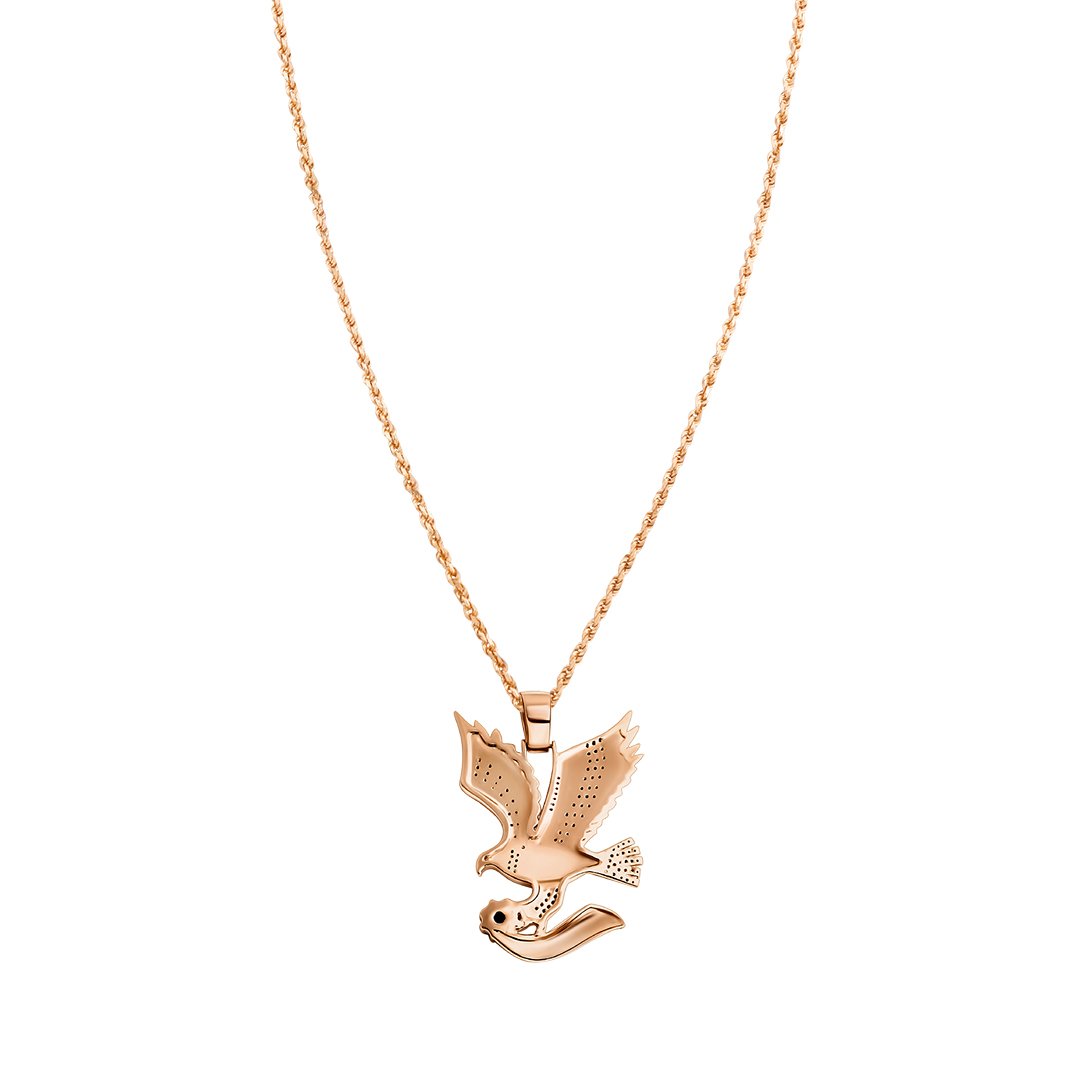 Black Diamond Eagle in 18k Yellow Gold 1.5 Ctw