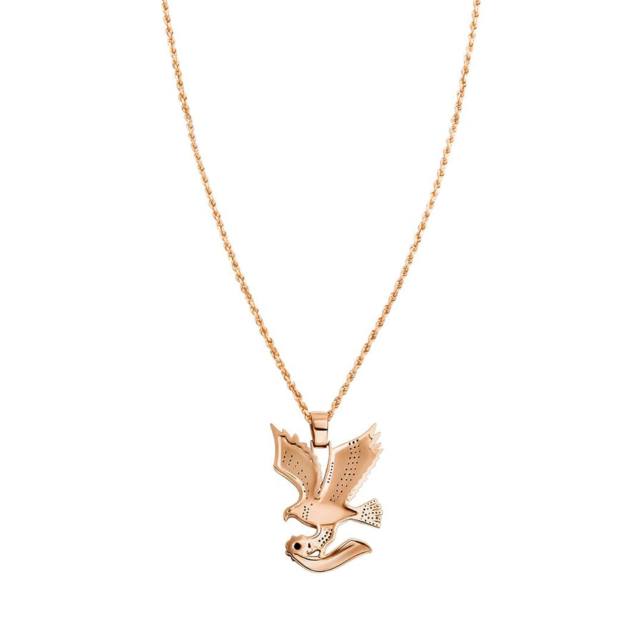 Black Diamond Eagle in 18k Yellow Gold 1.5 Ctw