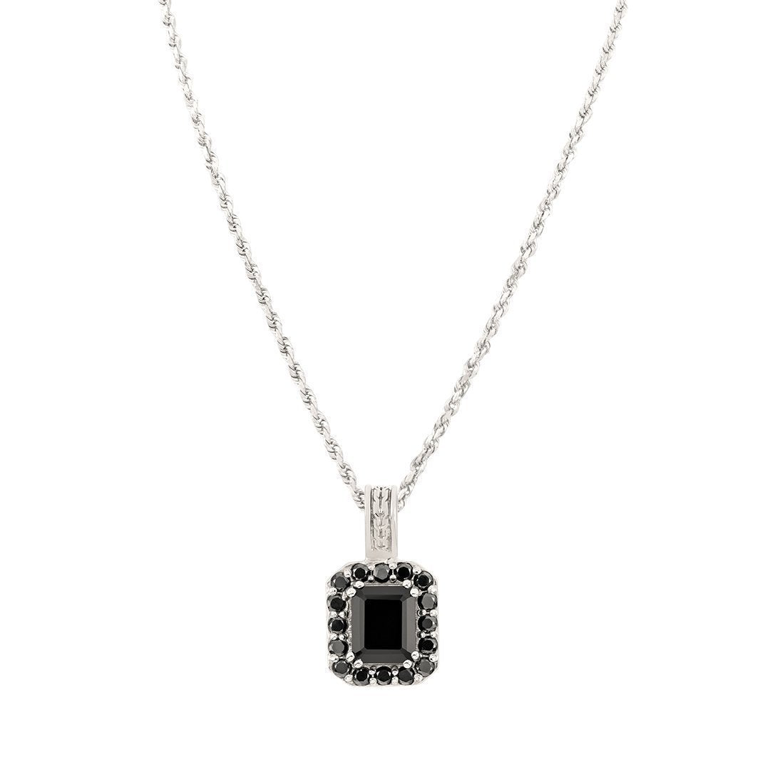 Black Diamond Royal Pendant in Sterling Silver 1.41 Ctw