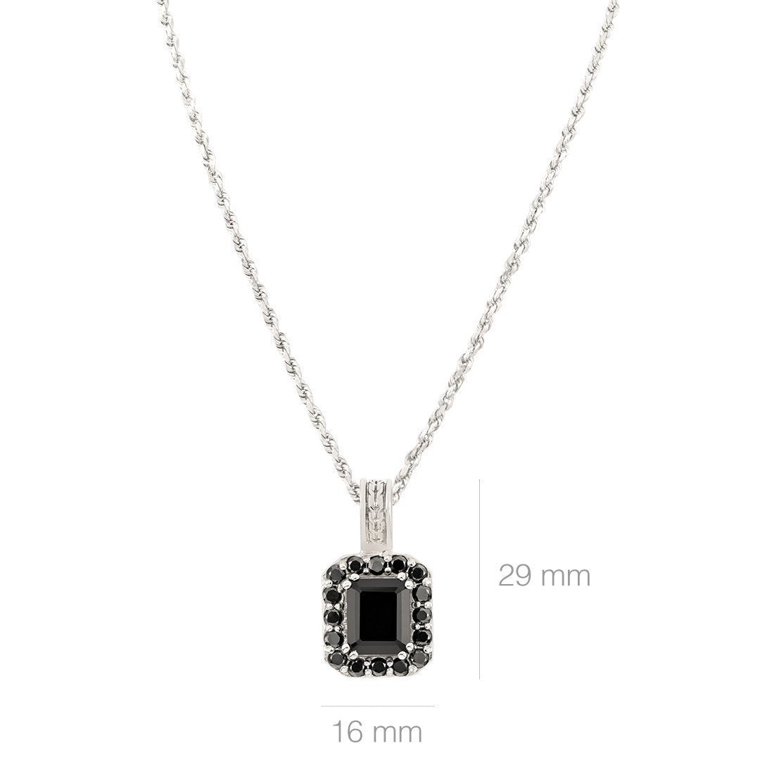 Black Diamond Royal Pendant in Sterling Silver 1.41 Ctw