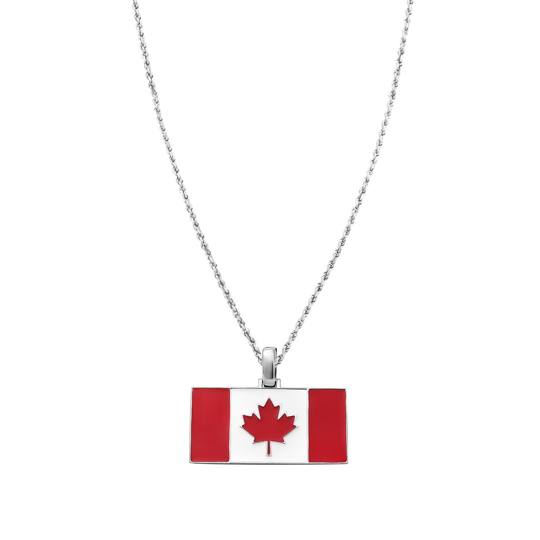 14k White Gold Canadian Flag in – Avianne Jewelers