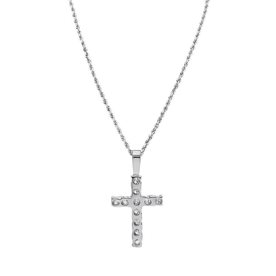 10k Gold Classic Lab Diamond Cross Pendant 1 Cwt.