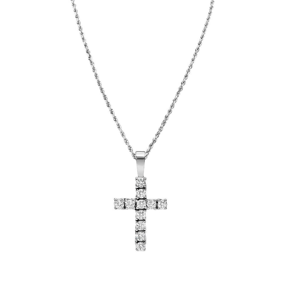 10k Gold Classic Lab Diamond Cross Pendant 1 Cwt.