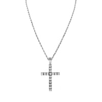 Thumbnail for 14k White Gold Classic Diamond Cross Pendant 1 Cwt.