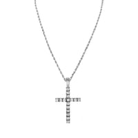 Thumbnail for 14k White Gold Classic Diamond Cross Pendant 1.26 Ctw