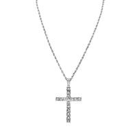 Thumbnail for 14k White Gold Classic Diamond Cross Pendant 1 Cwt.