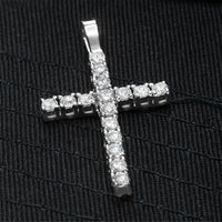 Thumbnail for 14k White Gold Classic Diamond Cross Pendant 1.26 Ctw