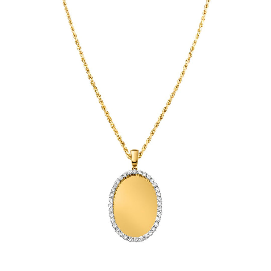 Copy of Diamond Oval Memory Pendant in 10k Yellow Gold 5.44 Ctw