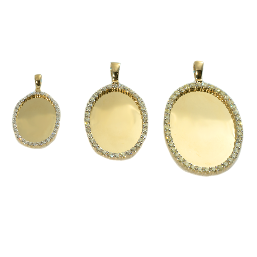 Copy of Diamond Oval Memory Pendant in 10k Yellow Gold 5.44 Ctw