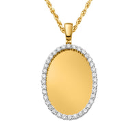 Thumbnail for Large Copy of Diamond Oval Memory Pendant in 10k Yellow Gold 5.44 Ctw