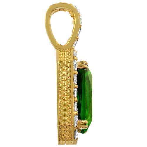 Crystal Royal Emerald Pendant in Gold over Sterling Silver
