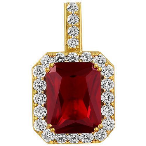 Crystal Royal Ruby Pendant in Gold over Sterling Silver