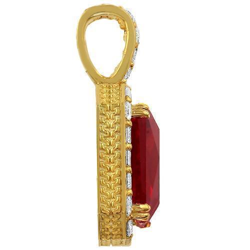 Crystal Royal Ruby Pendant in Gold over Sterling Silver