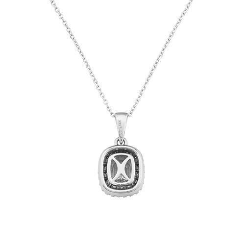 Cushion Cut Diamond Pendant in 18k White Gold 1.32 Ctw