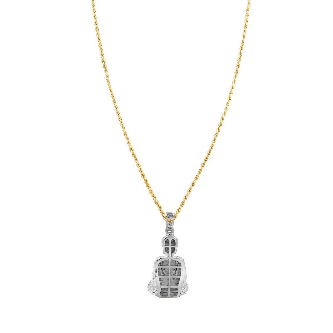 Detailed Diamond Buddha Pendant in 10k Yellow Gold .81 Ctw