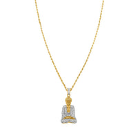 Thumbnail for Detailed Diamond Buddha Pendant in 10k Yellow Gold .81 Ctw