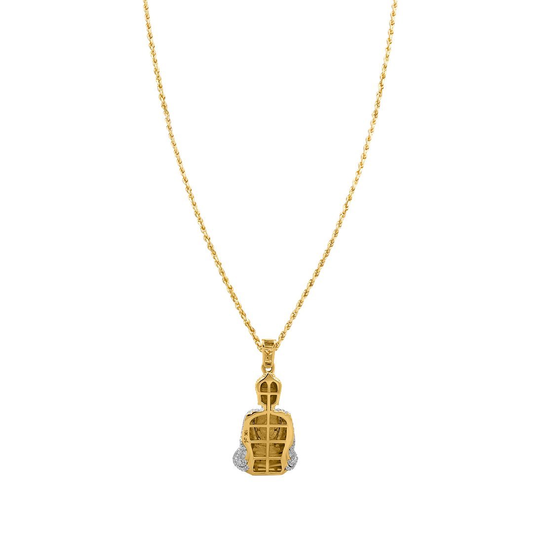 Detailed Diamond Buddha Pendant in 10k Yellow Gold .81 Ctw