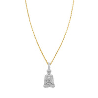 Thumbnail for Detailed Diamond Buddha Pendant in 10k Yellow Gold .81 Ctw