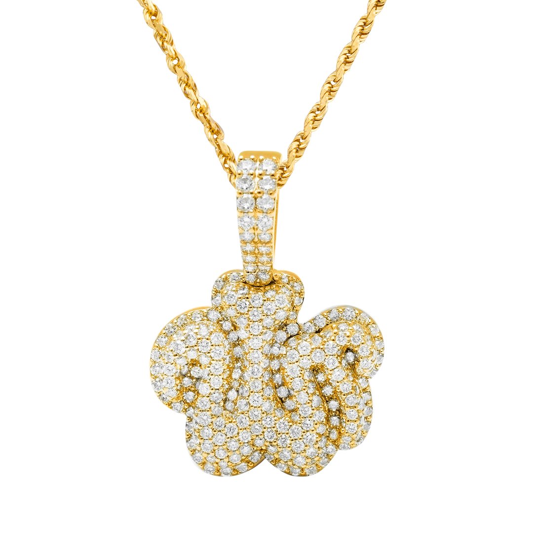 14k Gold Diamond Allah Pendant 3.18 Ctw