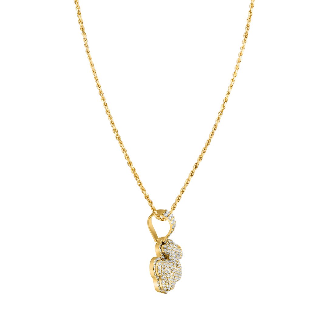 14k Gold Diamond Allah Pendant 3.18 Ctw
