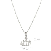 Thumbnail for White Diamond Allah Pendant in 14k White Gold 1.35 Ctw