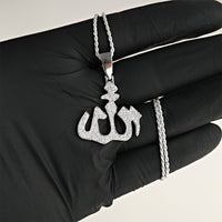 Thumbnail for White Diamond Allah Pendant in 14k White Gold 1.35 Ctw