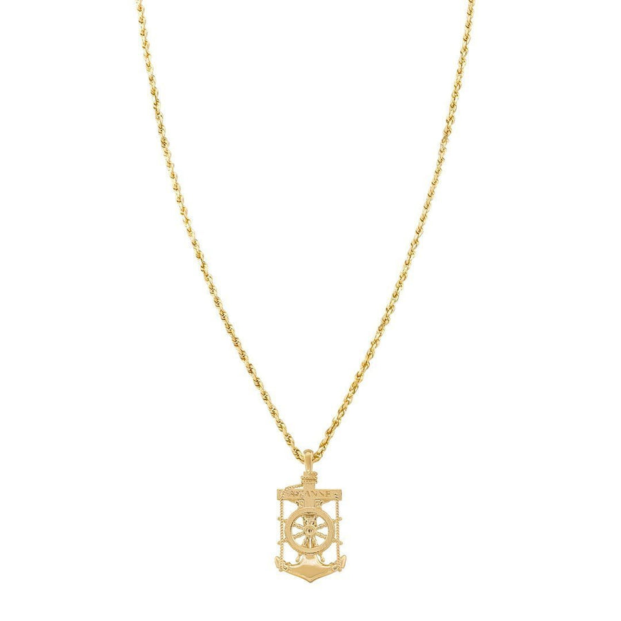 Yellow Diamond Anchor Pendant in 14k Yellow Gold 0.75 Ctw