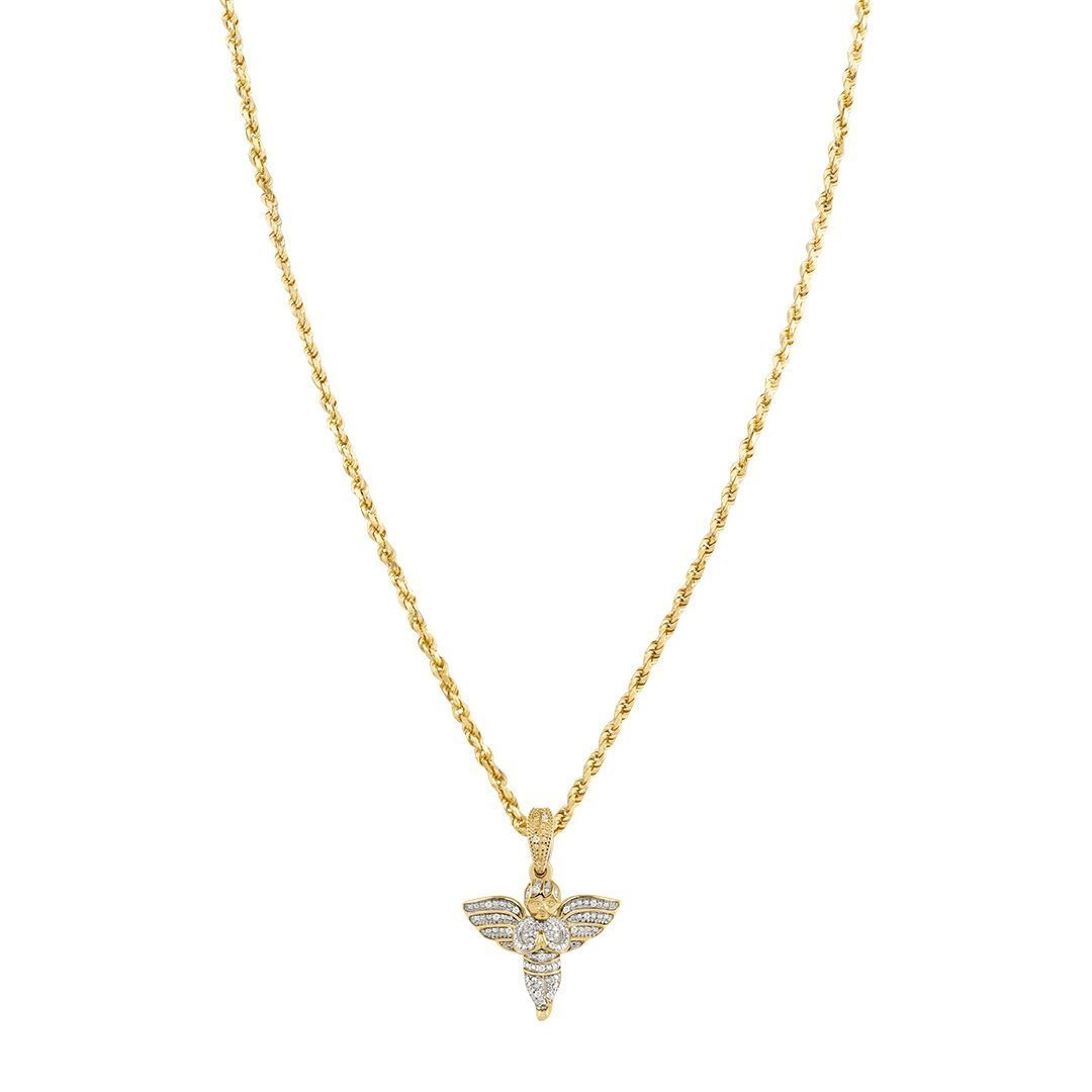 Yellow Diamond Angel Pendant in 10k Yellow Gold 0.15 Ctw