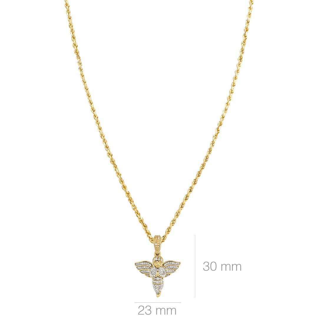 Diamond Angel Pendant in 10K Yellow Gold 0.15 CTW