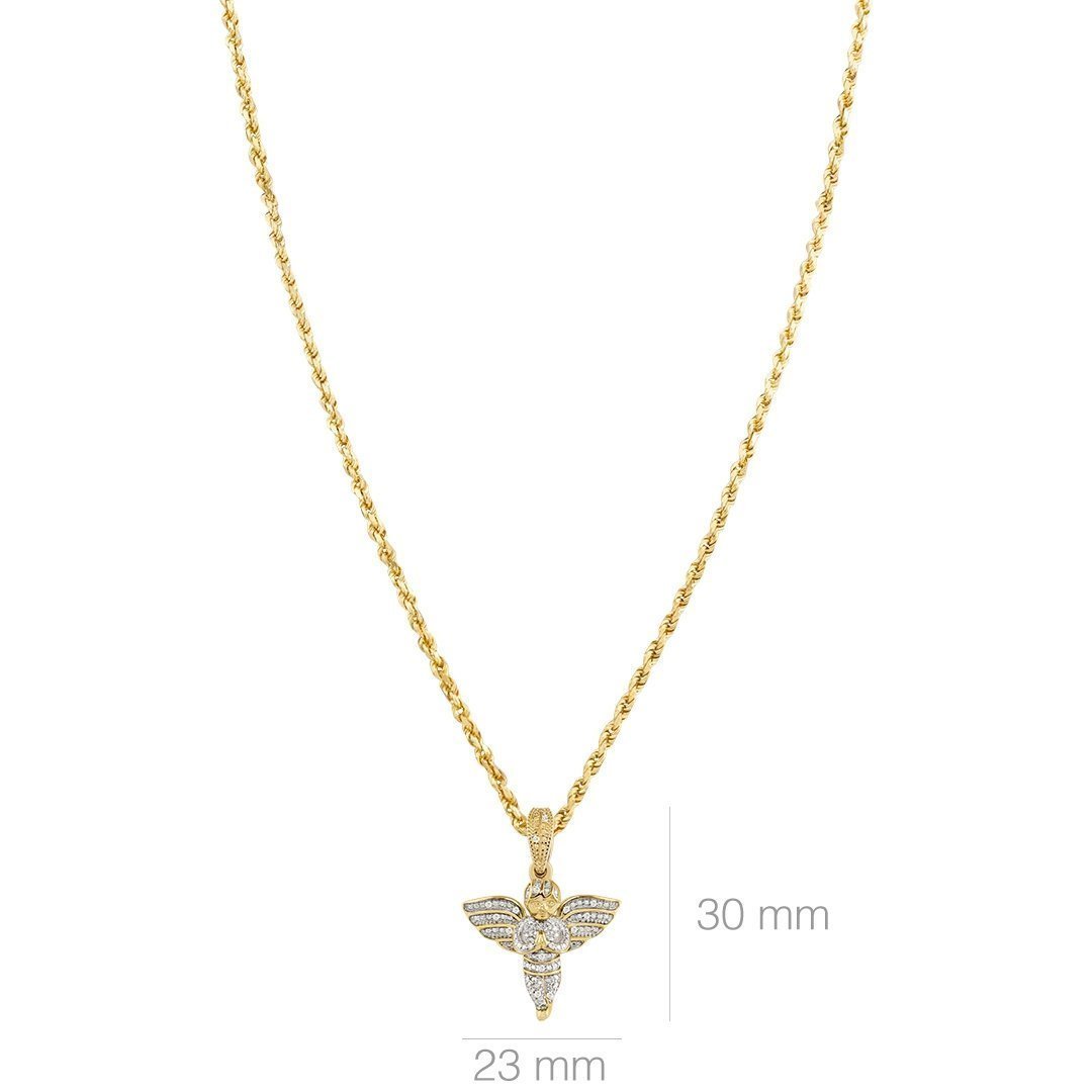 Yellow Diamond Angel Pendant in 10k Yellow Gold 0.15 Ctw