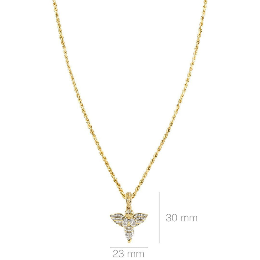 Yellow Diamond Angel Pendant in 10k Yellow Gold 0.15 Ctw