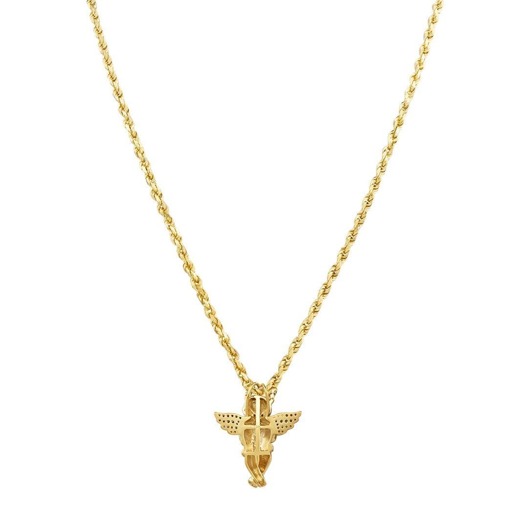 Yellow Diamond Angel Pendant in 10k Yellow Gold 0.29 Ctw