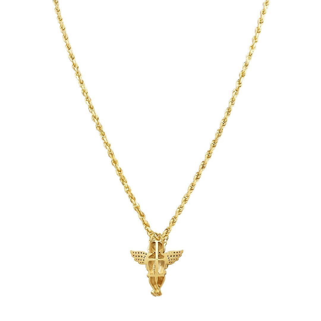 10k Yellow Gold Diamond Angel Pendant Ctw