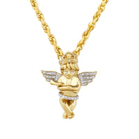 Thumbnail for Yellow Diamond Angel Pendant in 10k Yellow Gold 0.29 Ctw