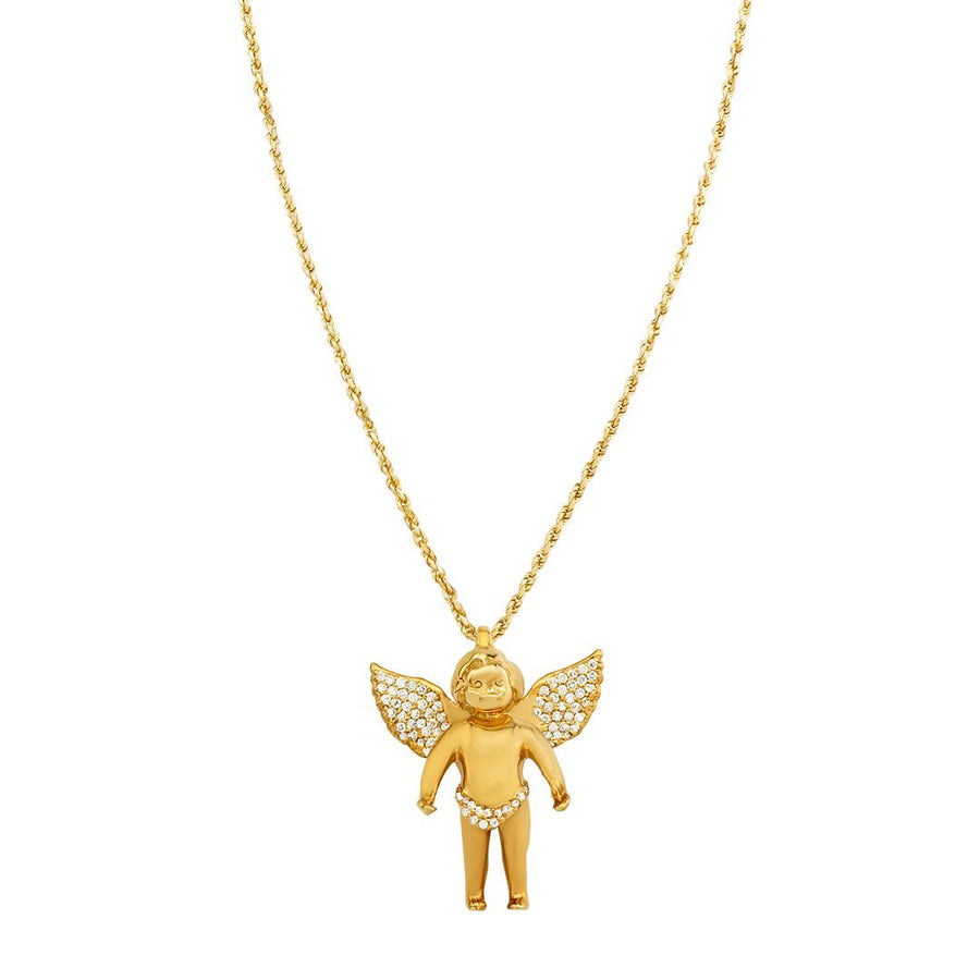 Diamond Angel Pendant in 18k Yellow Gold 0.90 Ctw