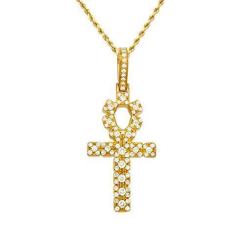 Diamond Ankh Pendant 14k Yellow Gold 1.5 Ctw