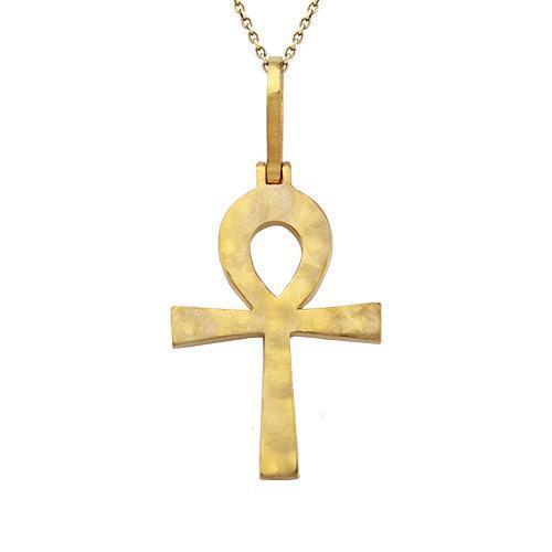 Diamond Ankh Pendant in 14k Yellow Gold 1.5 Ctw