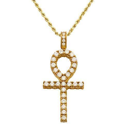 Diamond Ankh Pendant in 14k Yellow Gold 2.75 Ctw