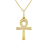 Thumbnail for Diamond Ankh Pendant in 14k Yellow Gold 2 Ctw